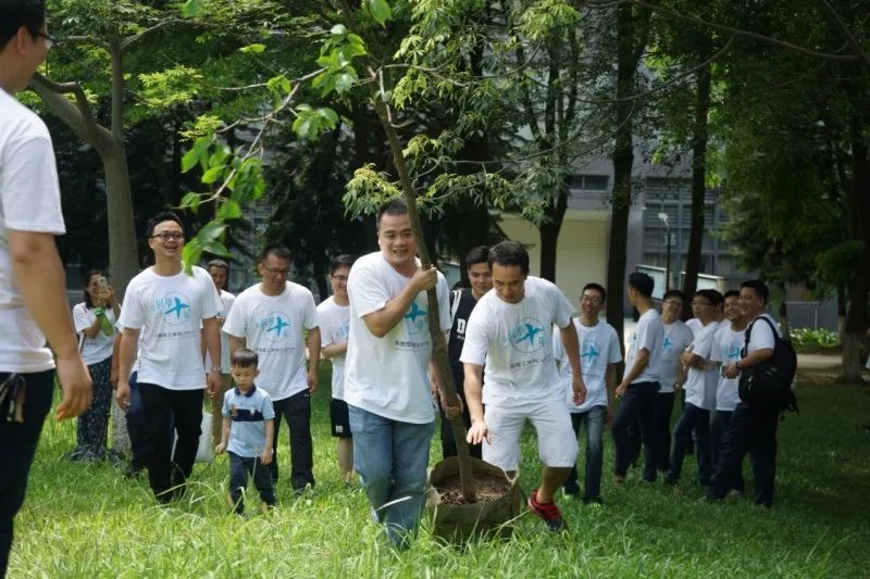 校友们合力栽种树木